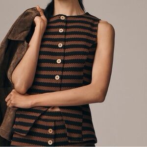 Anthropologie 
Mauve
Striped Sleeveless Button-Up Knit top